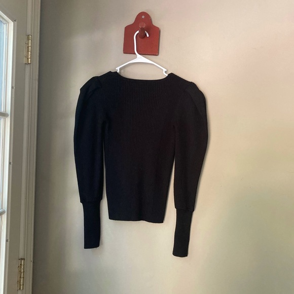 Elie Tahari Black Puff Sleeve Sweater XS NWOT - Picture 4 of 5
